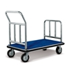 Chariot d'etage long chrome tapis bleu