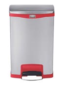 Garbage Rubbermaid Slim Jim 50L gray and red