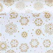 Christmas tablecloth roll crystals gold 1,20x25m