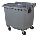 4 wheel waste containers 1000 Liters gray front socket