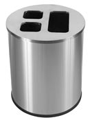 Recyclable waste collector 40L brushed stainless JVD