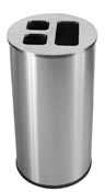 Recyclable waste collector 60L brushed stainless JVD