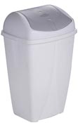 Trash can 10 liter white lid gray
