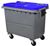 Acheter 660-liter 4-wheel waste bin, Blue lid, central lift system