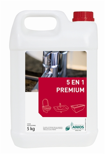 Anios Détergent désinfectant multi-surfaces premium - Sans alcool - 5 L