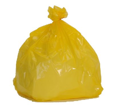 yellow garbage bag with concept the color of yellow garbage bags