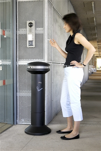 Infinity Ultra-High Capacity Smoking Receptacle, 6.7 Gal, 15.5 Dia X 41.5h, Black