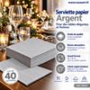 190101 - Silver Christmas paper napkins, 38x38 cm, embossed, pack of 40