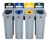 Slim Jim 4 flow selective sorting bin black, green, blue and yellow