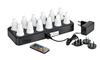 Kit of 12 rechargeable multi-colored LED candles 