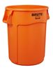 Round 121L Rubbermaid raw container orange