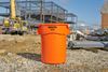 Round 121L Rubbermaid raw container orange