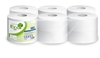White mini jumbo toilet paper 180 m 2 folds by 12
