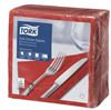Tork cherry red paper napkin 39x39 3 ply package of 1200