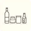 White recycling sticker for glass, 132x132 mm