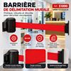 51890 - Retractable wall barrier with red strap