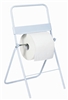 White paper reel unwinder on stand