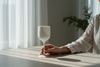 Reusable white stemmed glass 30cl