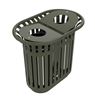 Tulip outdoor recycling bin, 2 x 40L, olive green