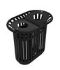 Tulip outdoor recycling bin, 2 x 40L, manganese grey