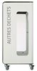 90L wheeled recycling bin with Vigipirate security alert for other waste, white Cubatri