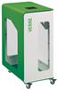 90L glass Cubatri white recycling bin with wheels (Vigipirate security alert)