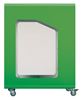 90L glass Cubatri white recycling bin with wheels (Vigipirate security alert)