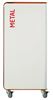 90L white metal recycling bin with wheels, cubatri
