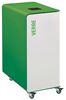90L glass cubetri white wheeled recycling bin