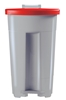 90 L gray kitchen sorting bin with red lid
