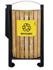 Outdoor wooden sorting bin with 2 ashtrays