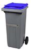 Rossignol 240 L blue 2-wheel garbage container with belly bar