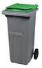Rossignol 240 L green 2-wheel garbage container with belly bar