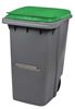Rossignol 2-wheel 340L green trash container with belly bar