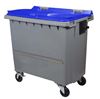 Rossignol 770L 4-wheel blue trash container with belly bar