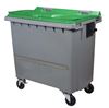 Rossignol 770L 4-wheel green trash container with belly bar