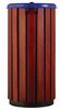 Zeno blue wooden outdoor trash can