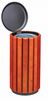 Zeno outdoor wooden trash can with black lid