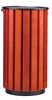 Zeno outdoor wooden trash can with black funnel lid