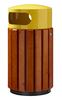 Outdoor wooden trash can 40 liters yellow Rossignol