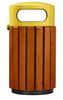 Outdoor wooden trash can 40 liters yellow Rossignol