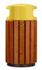 Outdoor wooden trash can 40 liters yellow Rossignol