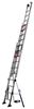 3-section extension ladder with rope, 8.85m, stabilizers