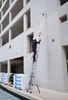3-section extension ladder with rope, 8.85m, stabilizers