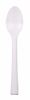White reusable plastic spoon