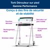Tork reel unwinder on white mobile stand
