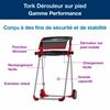 Tork reel unwinder on red mobile stand