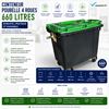 660L Green 4-Wheeled Waste Container