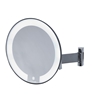bright round magnifying mirror JVD cosmos black flat arm