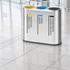 Stainless steel 3-stream recycling bin